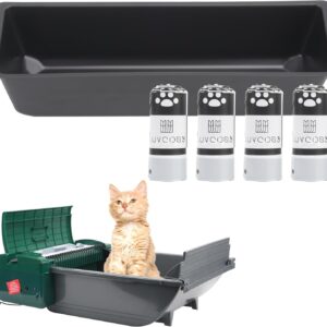 LUVCOSY Permanent Waste Receptacle with 40 Liners Compatible with Pet Zone Semi Automatic Cat Litter Box, Sturdy Litter Box with Kitty Litter Bags, No-Touch Litter Box Liners(Machine NOT Included)